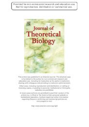 Journal of Theoretical Biology 248, 501-511 - University of Leicester