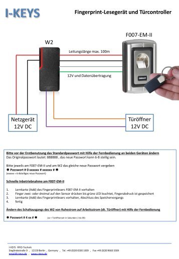 Fingerprint-Lesegerät und Türcontroller - I-KEYS