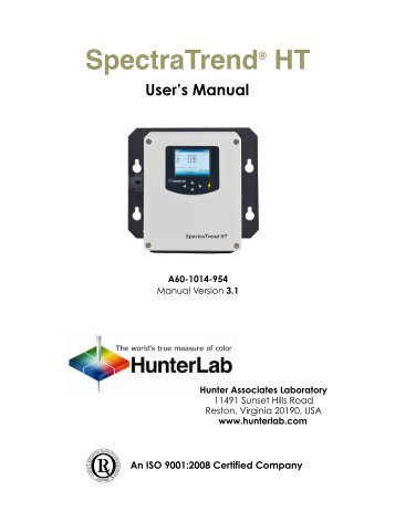 SpectraTrend HT User Manual - HunterLab