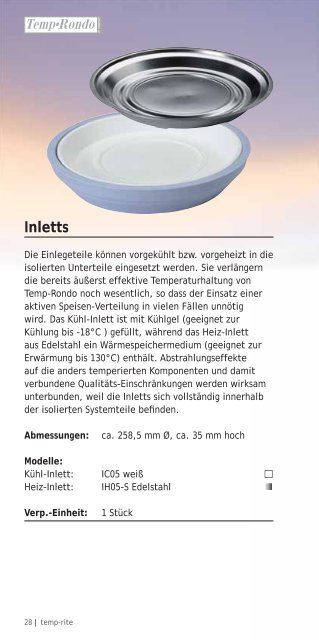 Speisenverteilungs-Katalog - temp-rite international