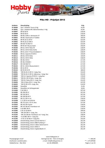 Piko HO 2012 - HobbyParts