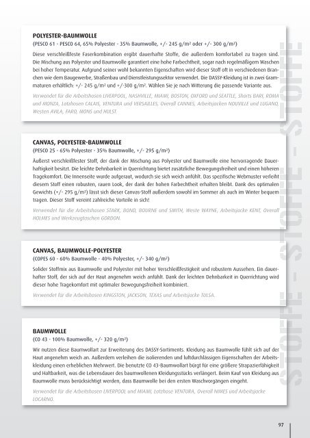 PDF-Katalog herunterladen - DASSY professional workwear