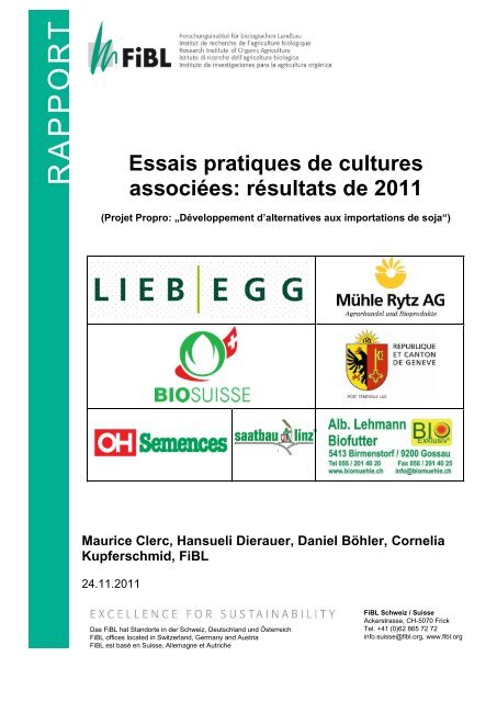 Résultats des essais pratiques de cultures ... - Bioactualites.ch