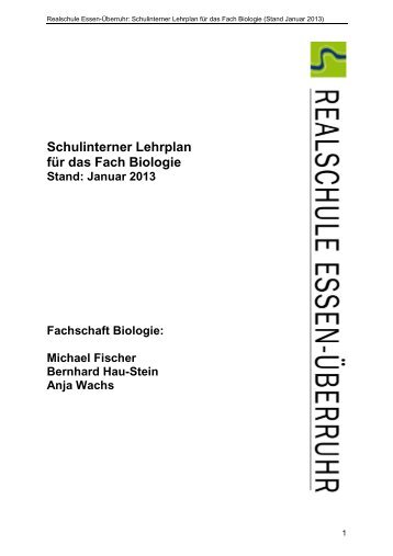 Schulinterner Lehrplan für das Fach Biologie - Realschule Essen ...