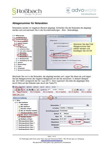 Akten im Notariat ablegen - Advoware Kanzleisoftware