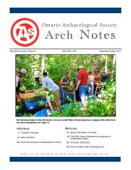 Arch Notes - Ontario Archaeological Society