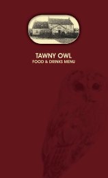 Food & Drink Menu - The Tawny Owl