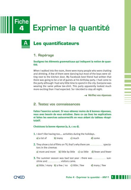 Exprimer la quantité