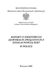 raport o niektórych zjawiskach związanych z działalnością sekt w ...