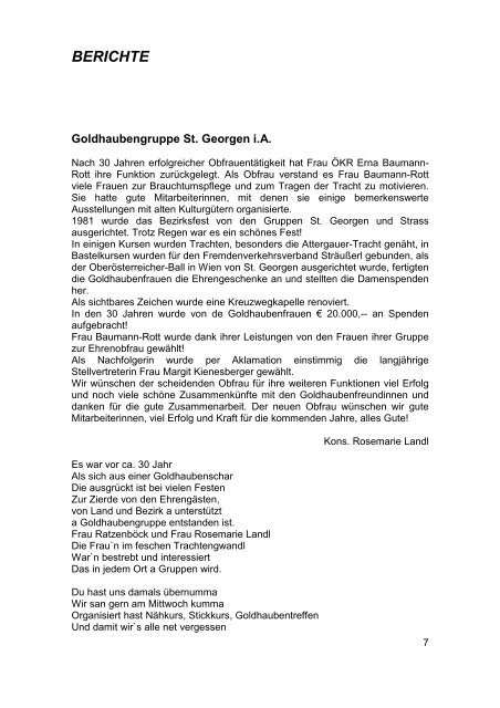 Goldhaubenzeitung 2006/2 - Goldhaubengemeinschaft