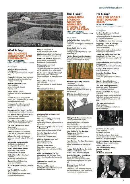download full programme (PDF) - Portobello Film Festival