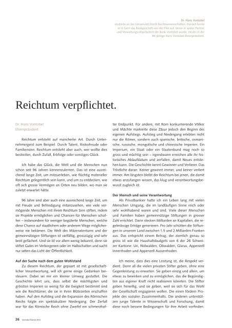 Reichtum - Vontobel