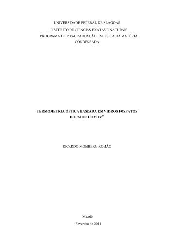 Termometria óptica baseada em vidros fosfatos dopados com érbio