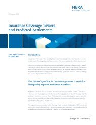 Insurance Coverage Towers and Predicted Settlements - Nera