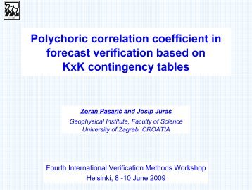 Zoran Pasaric: Polychoric correlation coefficient in forecast ... - FMI