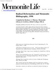 Mennonite Life - Bibliography 1990 - Mennonite Life - Bethel College