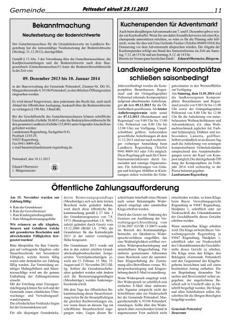 Das Monatsmagazin für Pettendorf - Gemeinde Brennberg