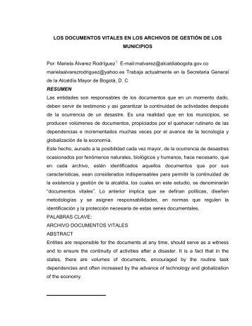 LOS DOCUMENTOS VITALES EN LOS ARCHIVOS DE GESTIÓN ...
