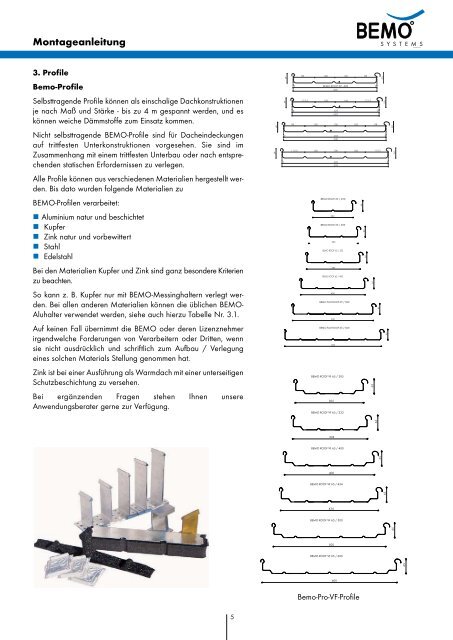 Prospekt Montageanleitung BEMO-ROOF - Maas Profile