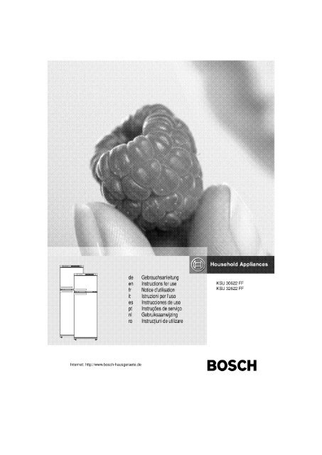 Bosch KSU 30622FF Fridge Freezer Operating Instructions User ...