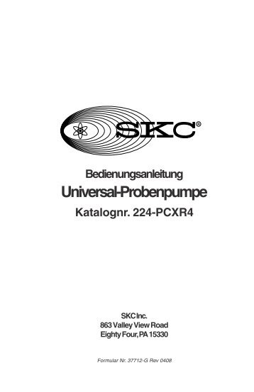 Bedienungsanleitung Universal-Probenpumpe Katalognr ... - SKC Inc.