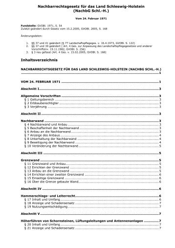 Nachbarrechtsgesetz für das Land Schleswig-Holstein - haus-und ...