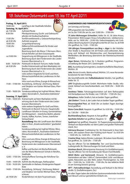 Ausgabe 4-2011 - Gewerbeverein Ilshofen eV / Startseite