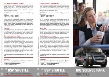 2722_1 SBA draft folder shuttlebus.indd - Leiden Bio Science Park