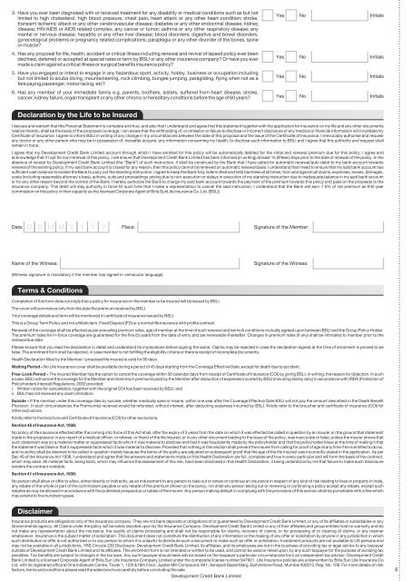 Savings + GPA + Group Term Account Opening ... - DCB Bank