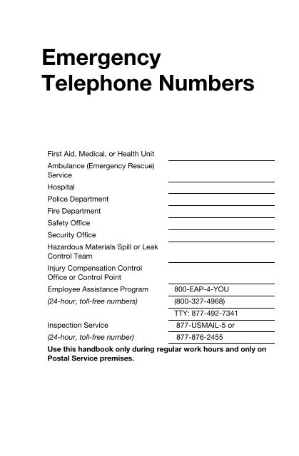 Handbook EL-814 - Postal Employee's Guide to Safety - APWU
