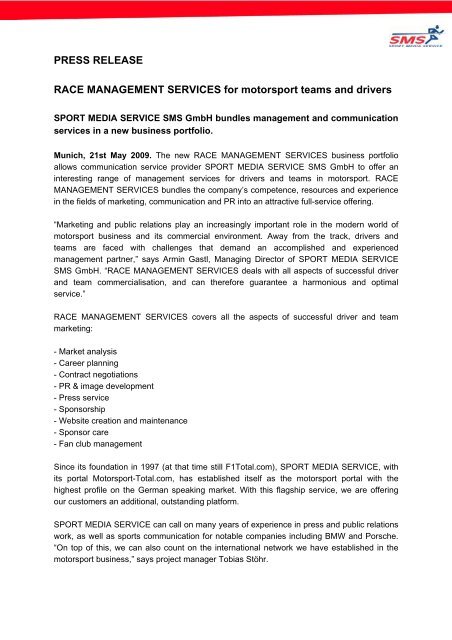 Race hotsell management companies