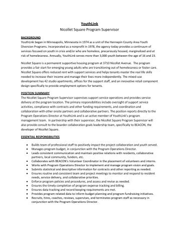 YouthLink Nicollet Square Program Supervisor