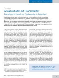 Anlageverhalten auf Finanzmärkten - Wirtschaftswunder