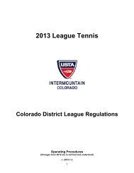 Colorado District League Regulations - the Colorado Tennis ...