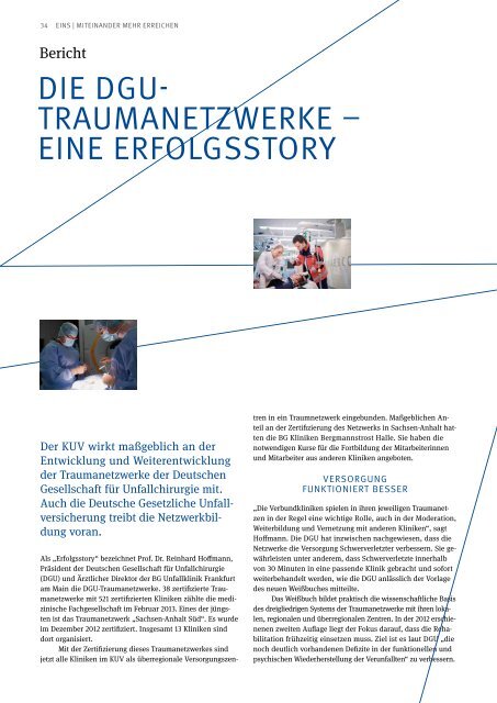 KUV-Magazin EINS (pdf 3 MB) - Klinikverbund der gesetzlichen ...