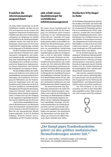 KUV-Magazin EINS (pdf 3 MB) - Klinikverbund der gesetzlichen ...