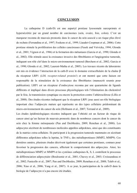 Cancer du sein et micro-environnement tumoral: rôle de la protéase ...