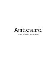 Amtgard Rules of Play 7th edition