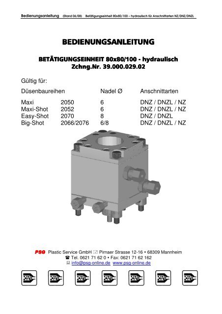 80x80/100-hydraulisch - PSG Plastic Service GmbH