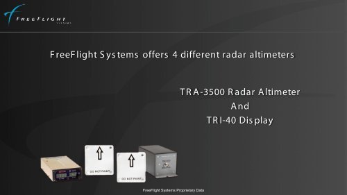 FreeFlight Systems Radar Altimeters - FreeFlight Systems Home