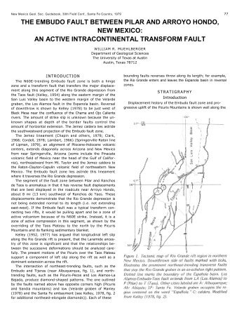 The Embudo Fault between Pilar and Arroyo Hondo, New Mexico ...