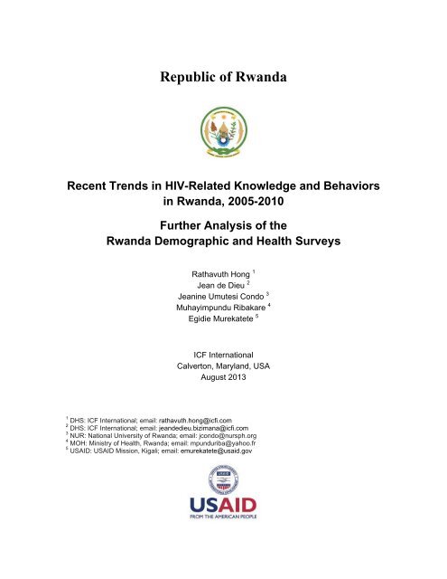 Recent Trends in HIV-Related Knowledge and ... - Measure DHS