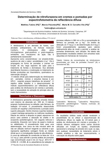 Determinação de nitrofurazona em cremes e pomadas por ...