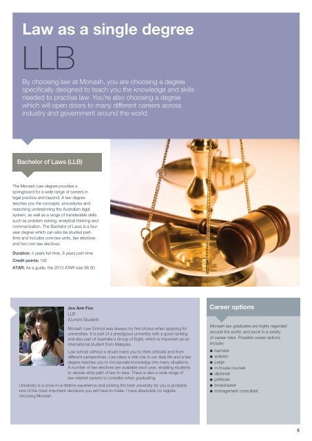 Download the course guide (pdf, 420kb) - Faculty of Law - Monash ...