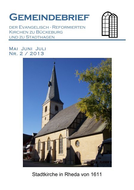 gemeindebrief - Evangelisch-Reformierten Kirchen zu Bückeburg ...