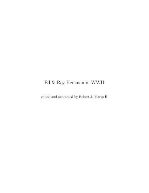 Ed & Ray Hersman in WWII - Robert Marks.org