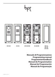 Manuale di Programmazione Programming manual ... - Bpt