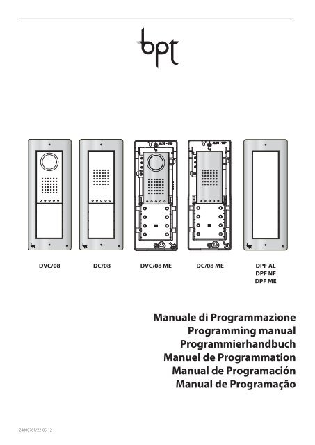 Manuale di Programmazione Programming manual ... - Bpt