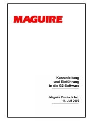 Kurzanleitung und Einführung in die G2-Software - Maguire Products