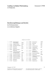 Beschlussempfehlungen und Berichte - Landtag Baden Württemberg